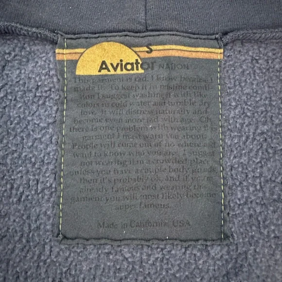 Aviator Nation Blue Hoodie Sweatshirt size Small - Picture 3 of 8